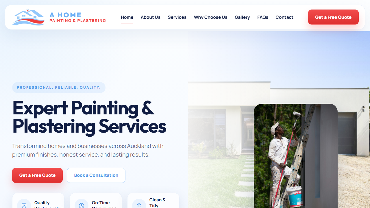 A Home Painting and Plastering website demo preview