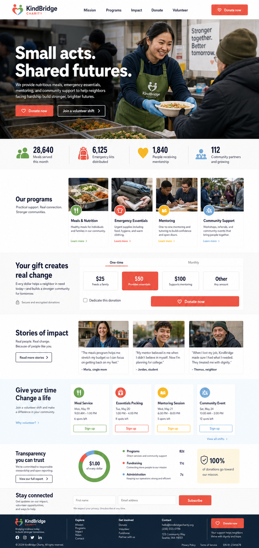 KindBridge Charity website demo preview