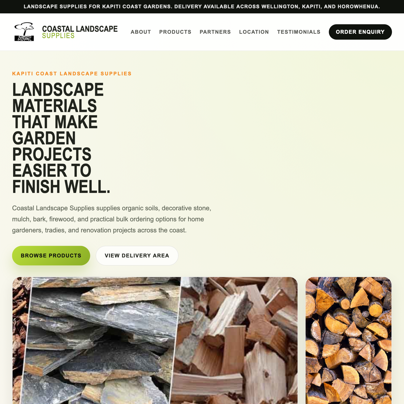 Coastal Landscape Supplies website demo preview