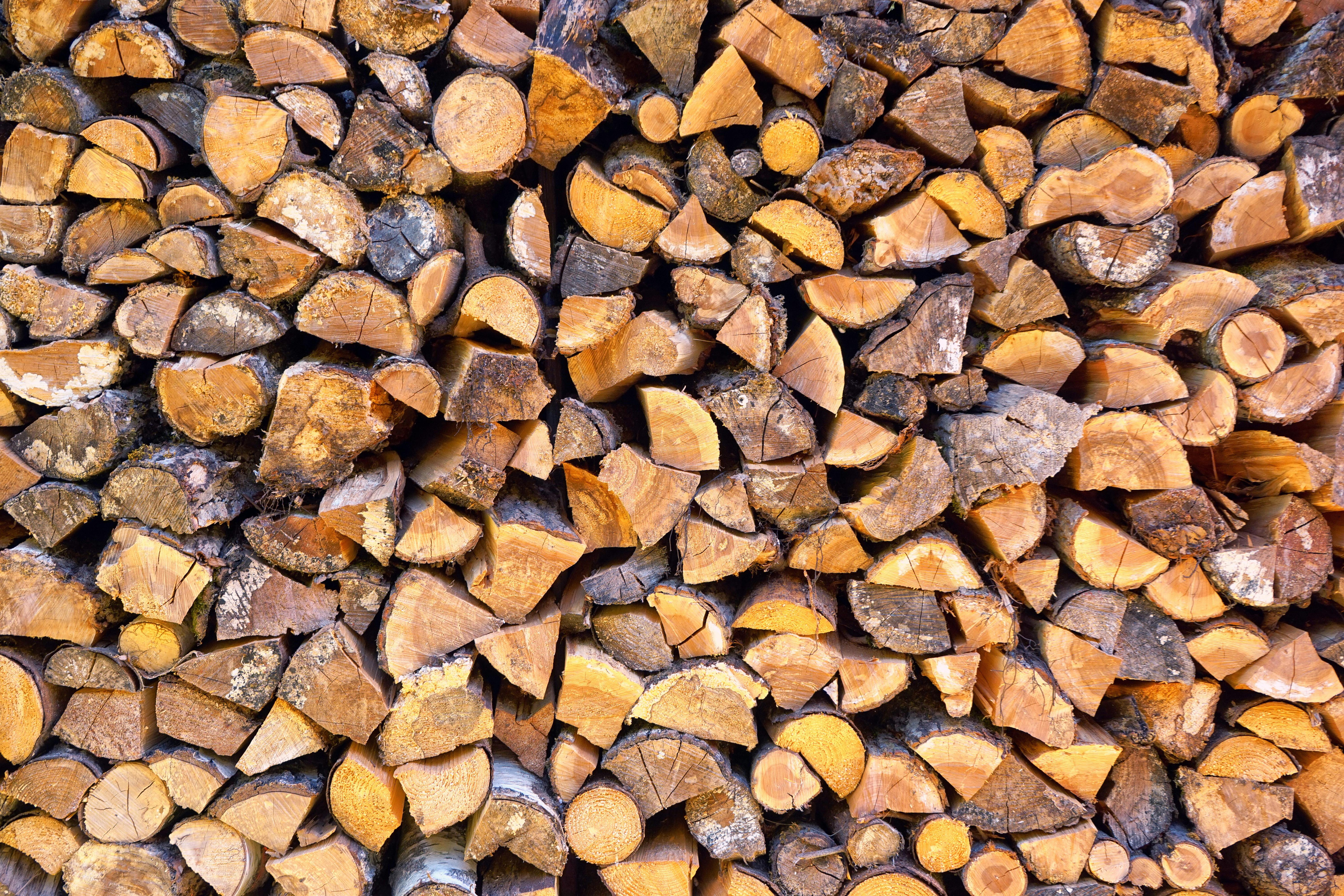 Stacked firewood ready for delivery