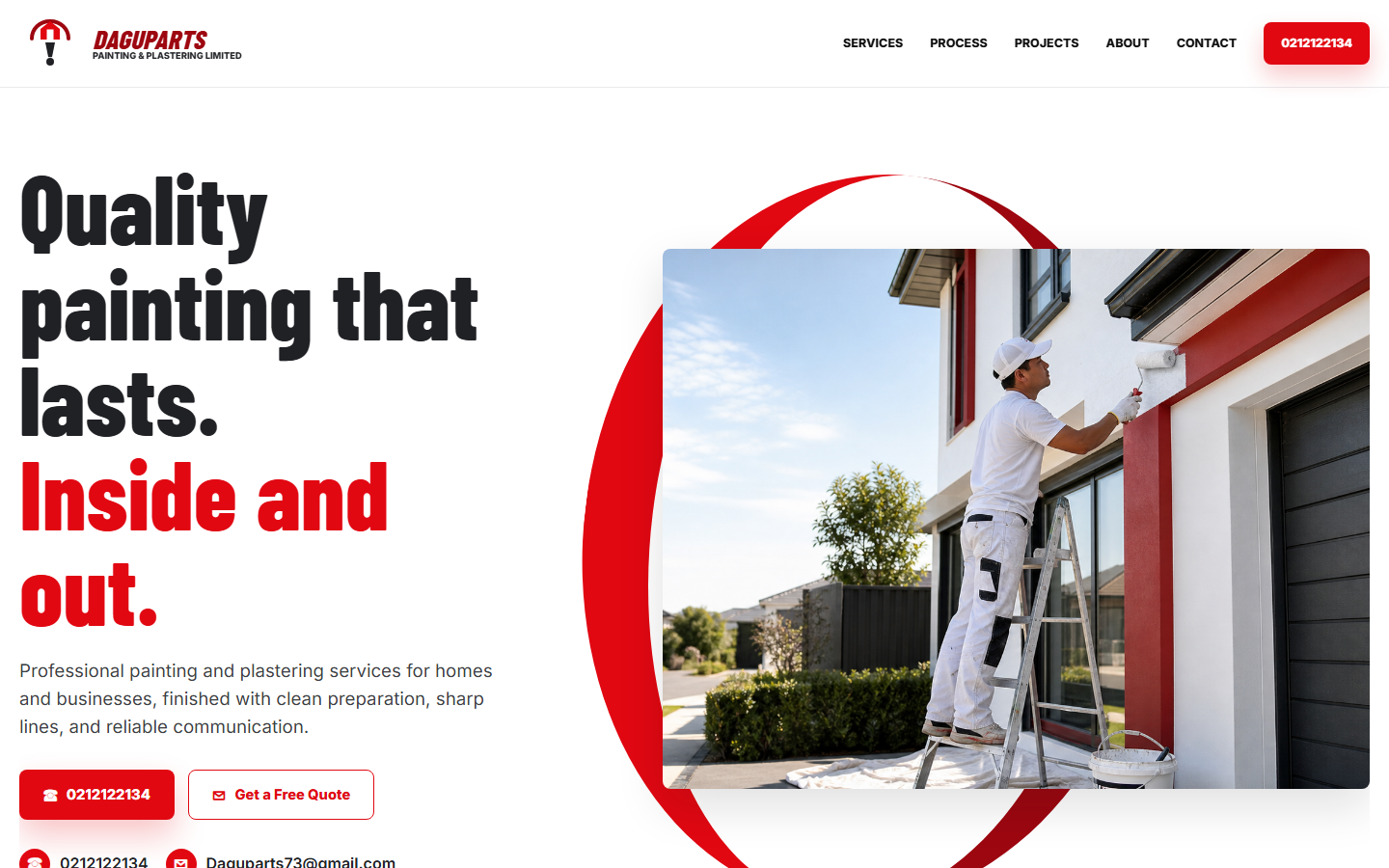 DAGUPARTS Painting and Plastering website demo preview