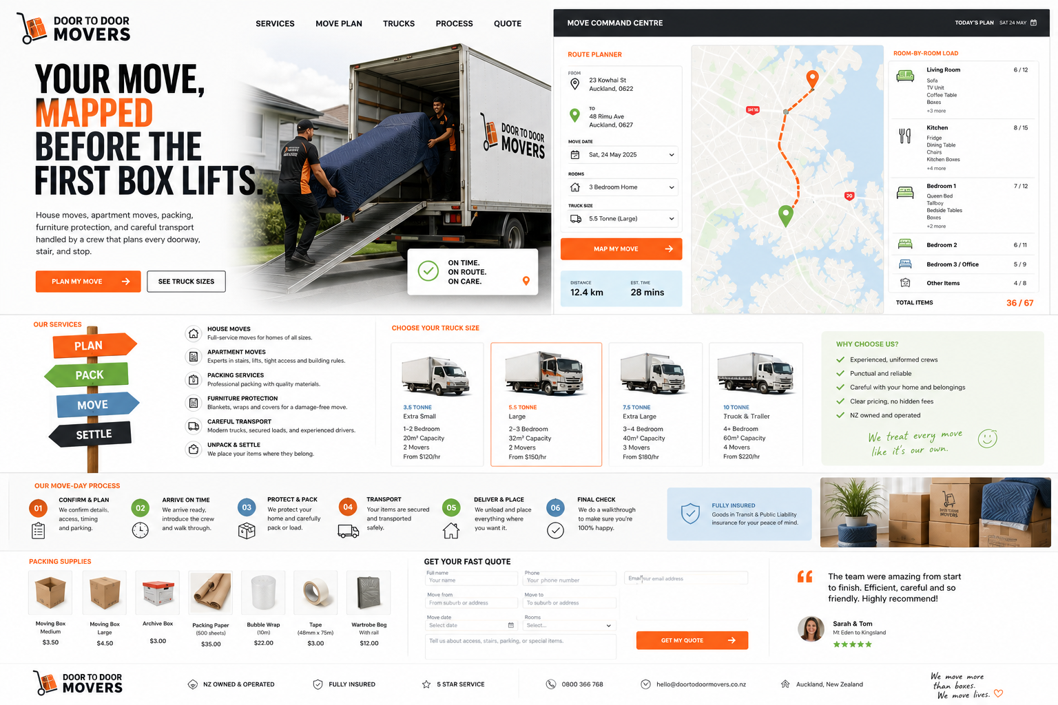 Door to Door Movers website demo preview