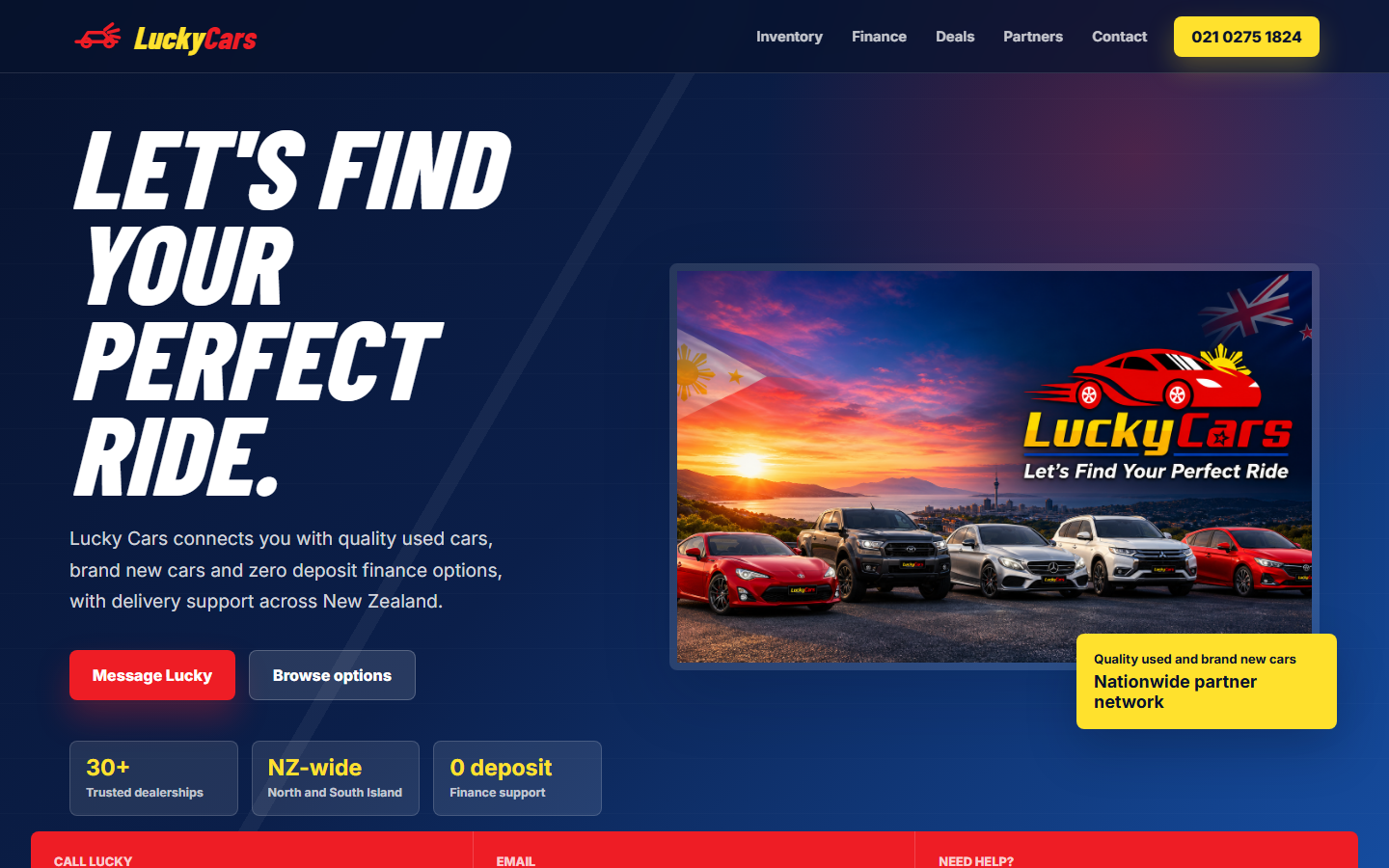 Lucky Cars website demo preview
