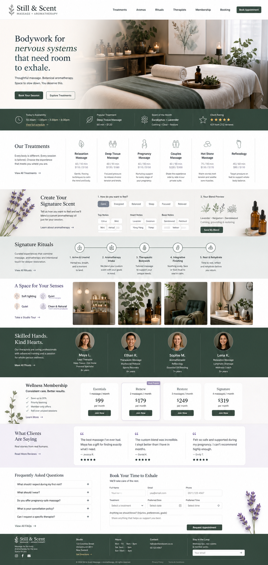 Still and Scent website demo preview