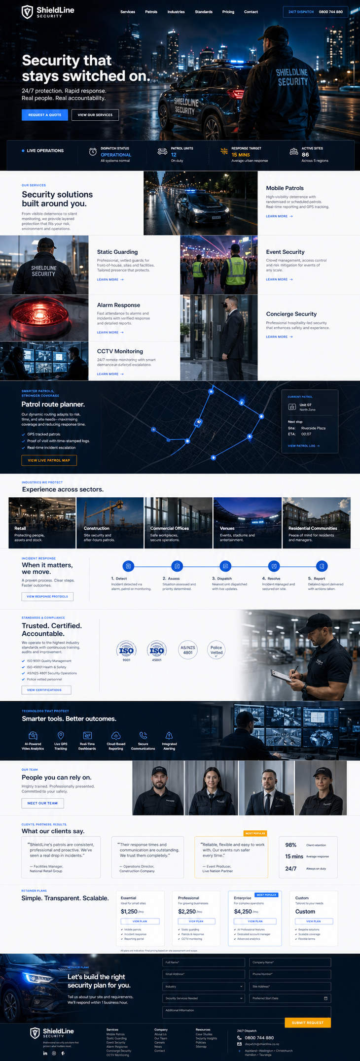 ShieldLine Security website demo preview
