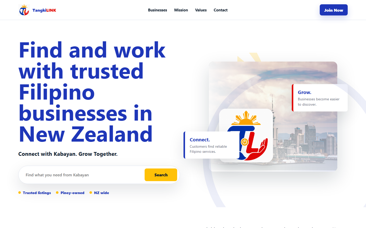 TangkiLINK website demo preview