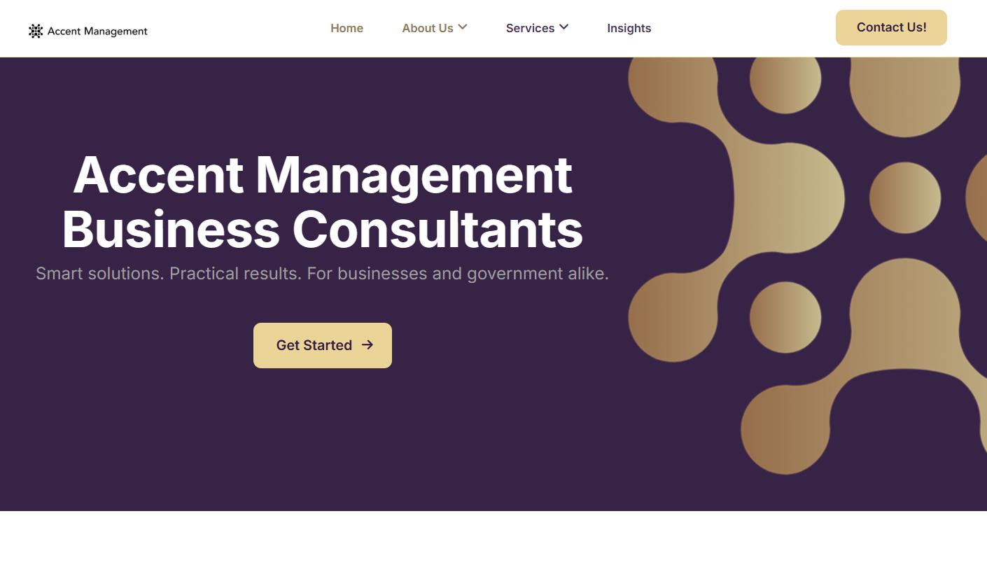 Accent Management published website screenshot
