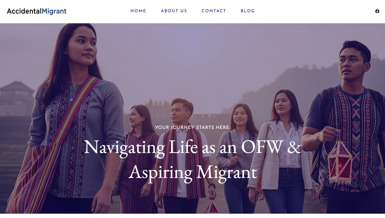 Accidental Migrant published website screenshot