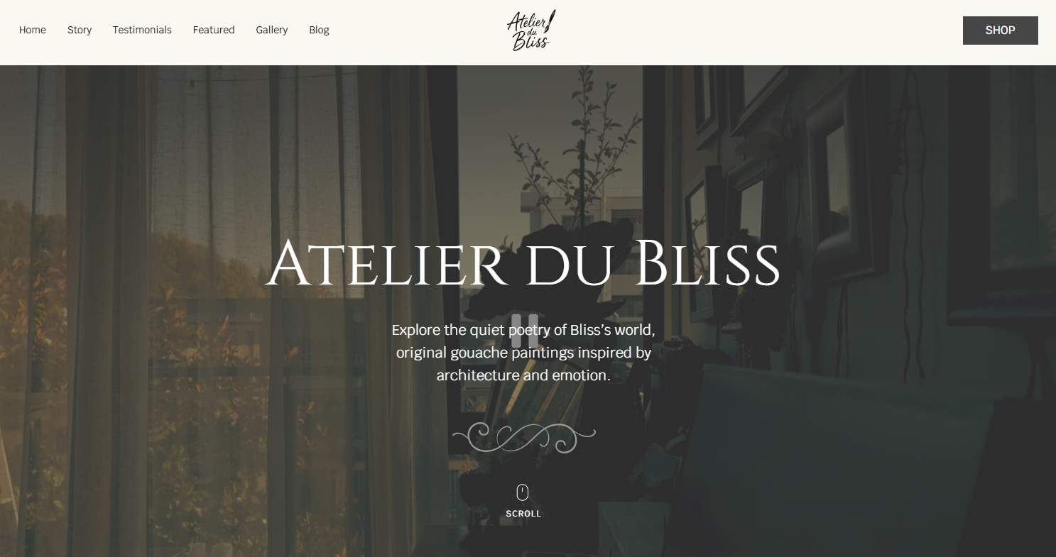 Atelier Du Bliss published website screenshot