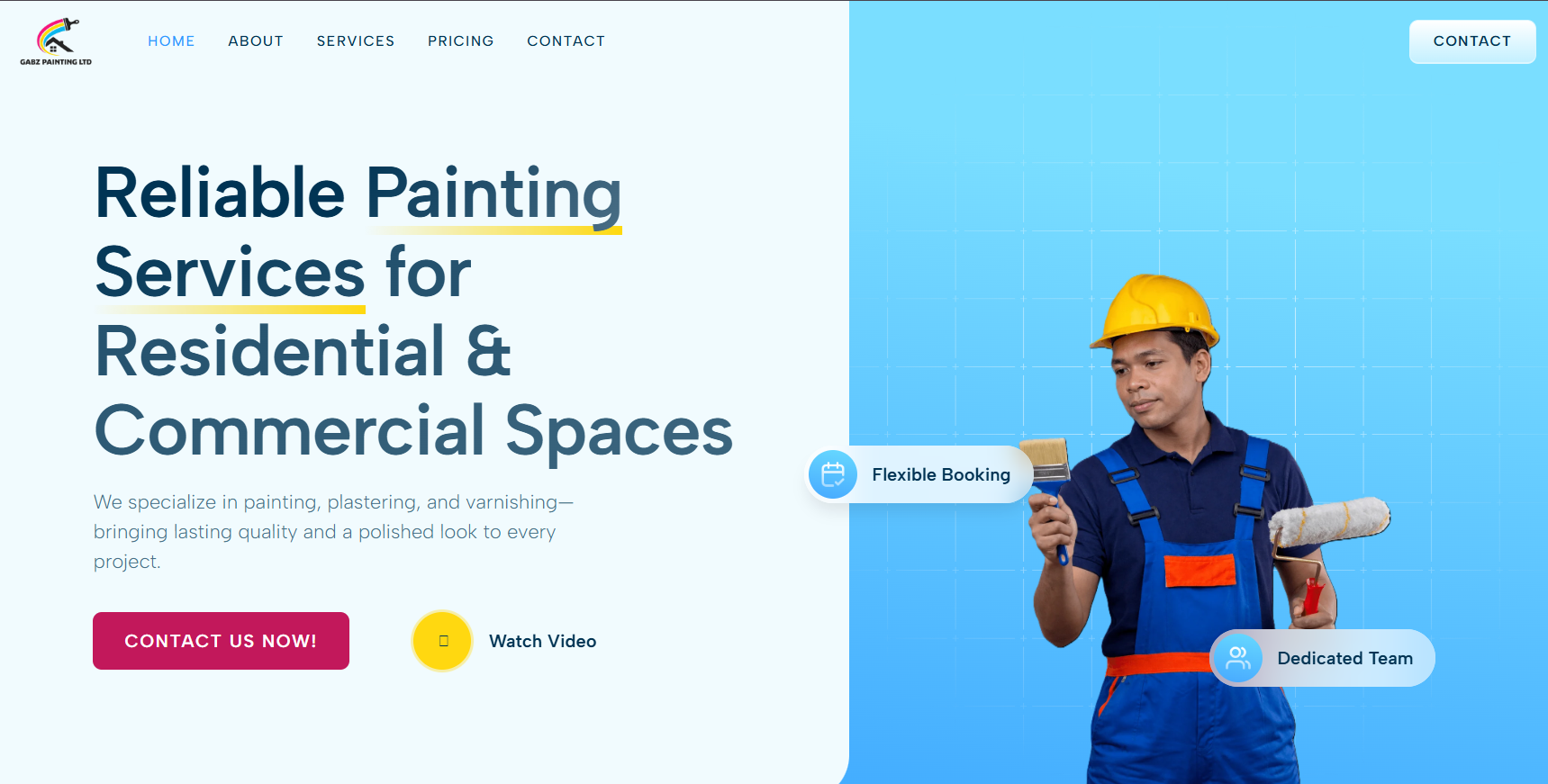 Gabz Painting published website screenshot