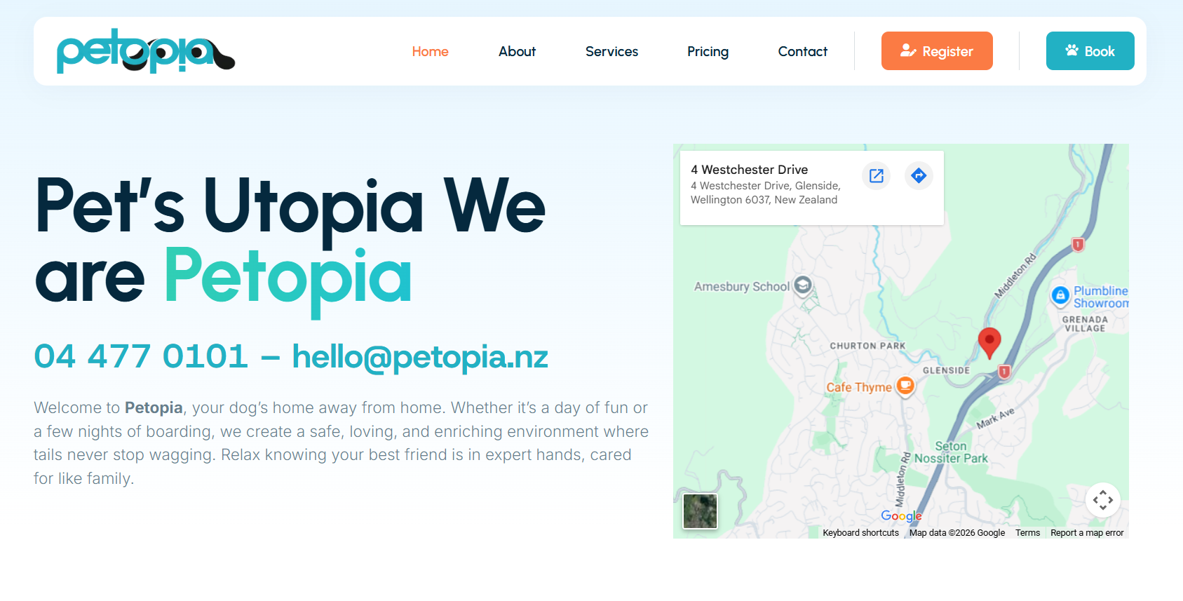 Petopia Limited published website screenshot
