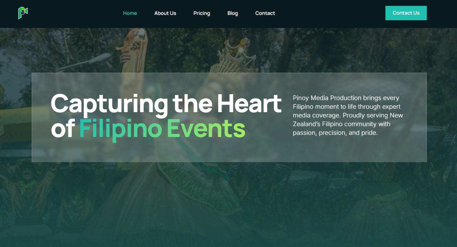 Pinoy Media Productions published website screenshot