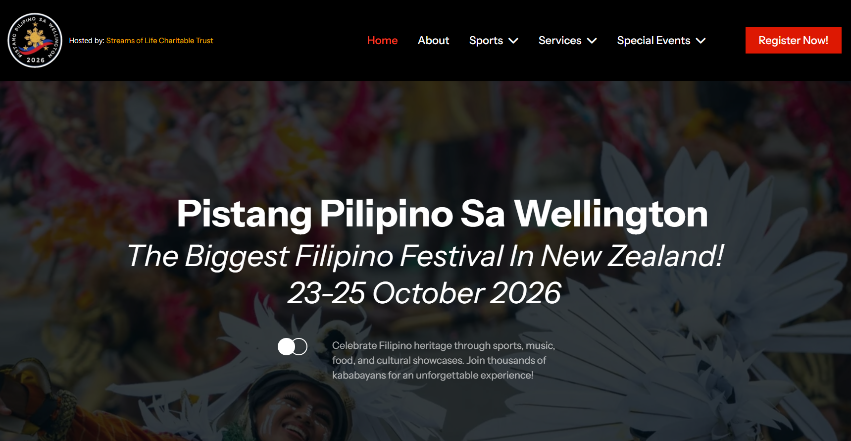 Pistang Pilipino published website screenshot